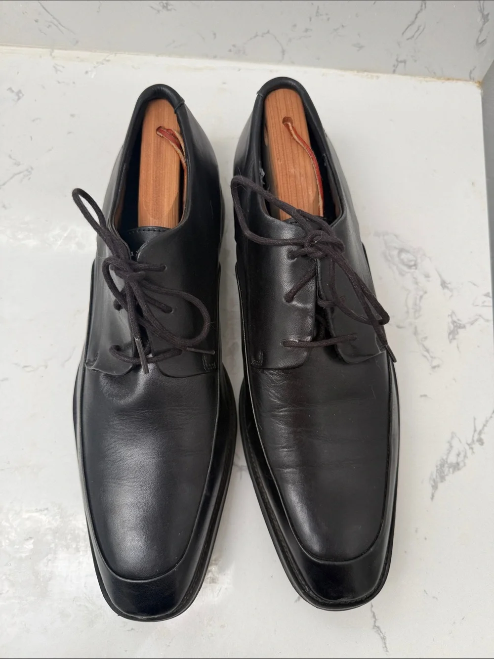 Kenneth Cole New York Black Leather Lace-Up Oxfords